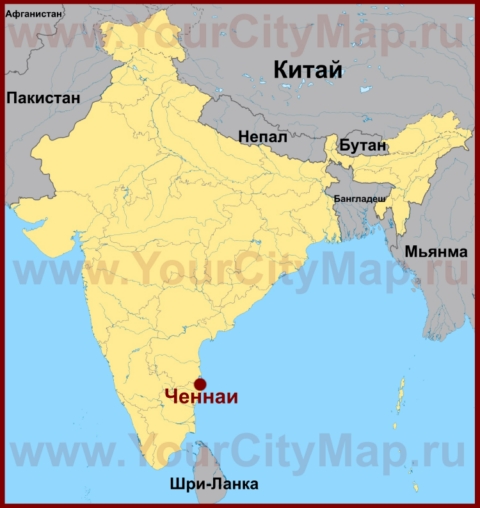 Ченнаи на карте Индии