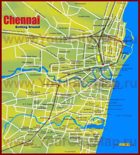 Туристическая карта Ченнаи