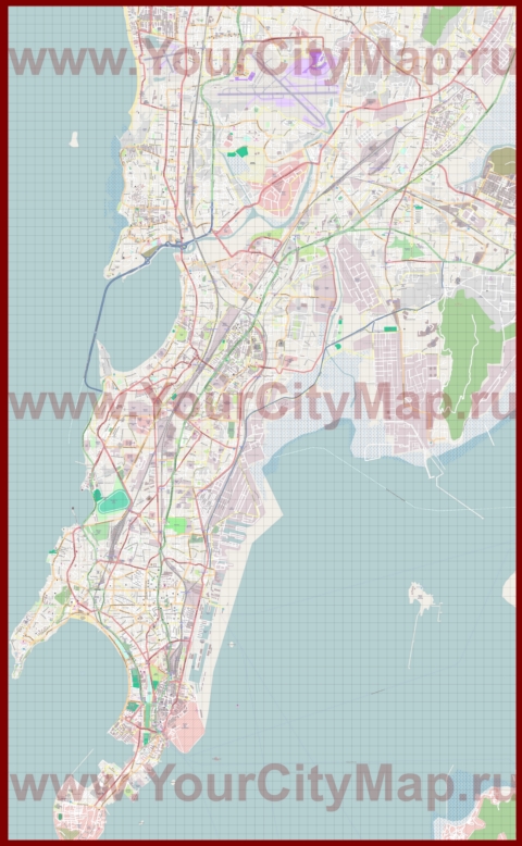 Подробная карта города Мумбай