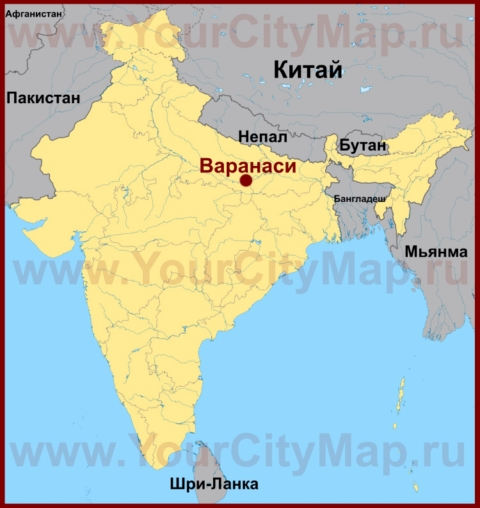 Варанаси на карте Индии