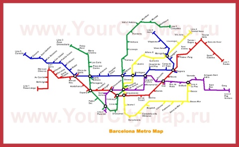 Схема - Карта метро Барселоны
