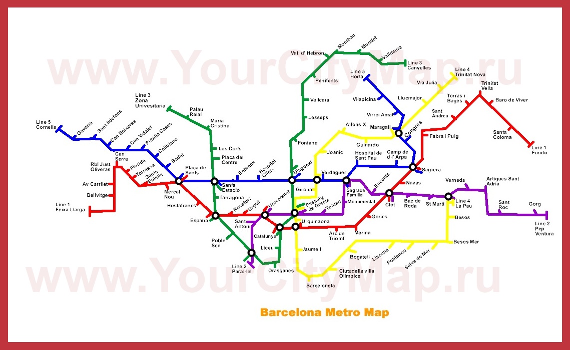 Схема - Карта метро Барселоны ﻿