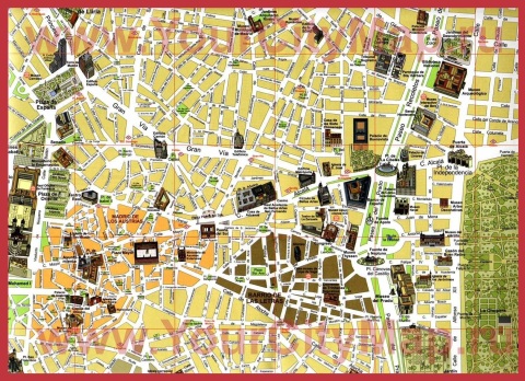 Туристическая карта Мадрида с достопримечательностями
