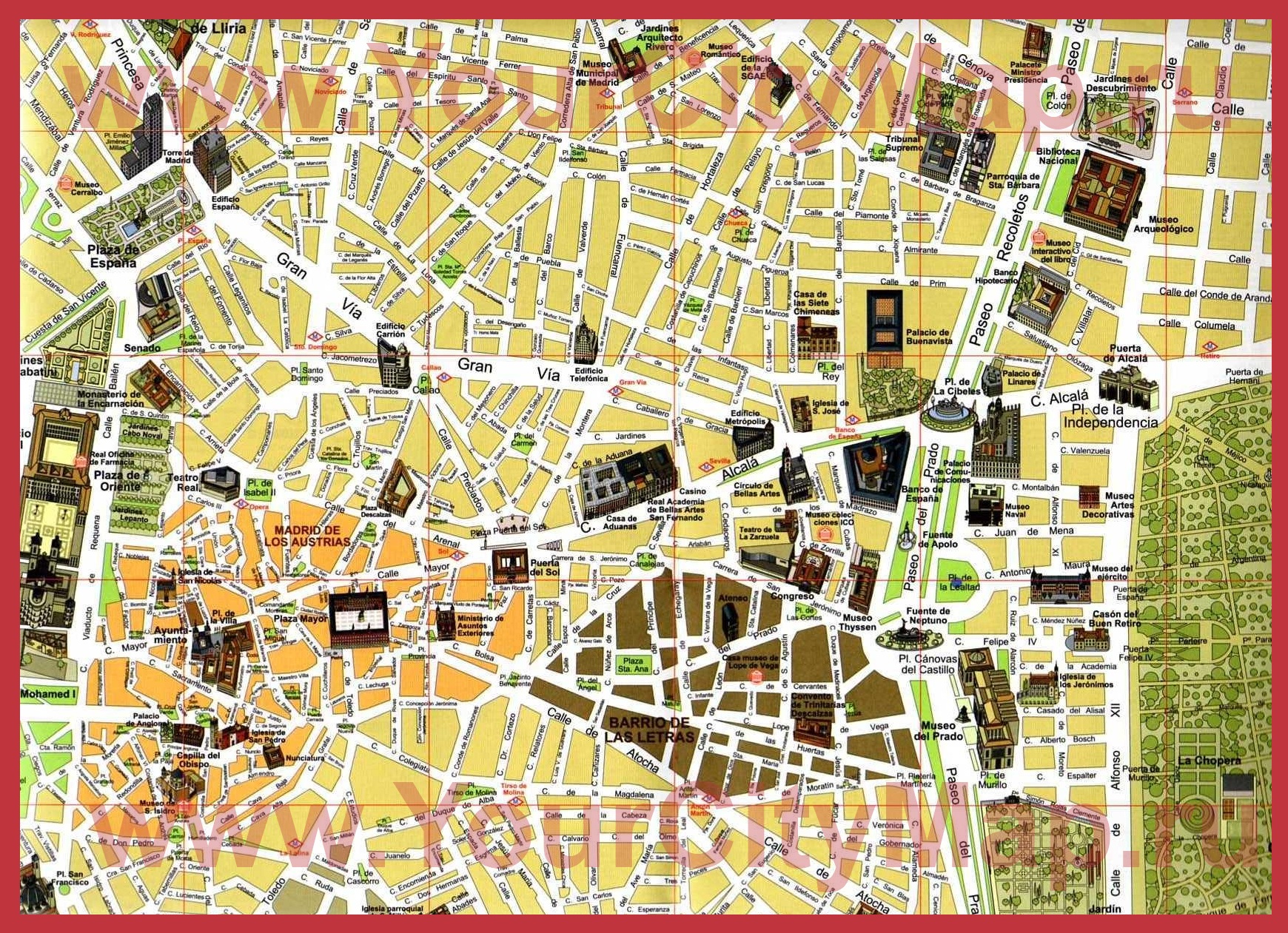 karta madrida Туристическая карта Мадрида с достопримечательностями ﻿ karta madrida