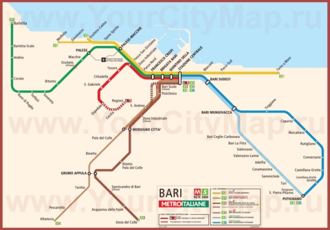 Карта метро Бари