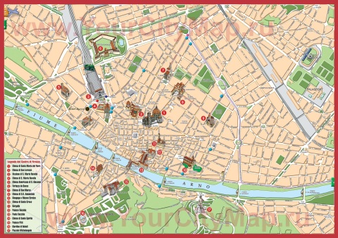 Достопримечательности Флоренции на карте