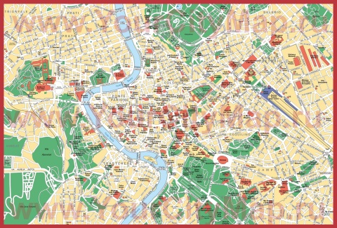 Достопримечательноси Рима на карте