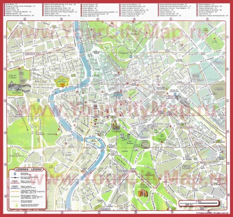 Карта города Рим с улицами