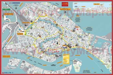 Карта города Венеция