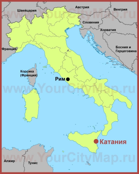 Катания на карте Италии