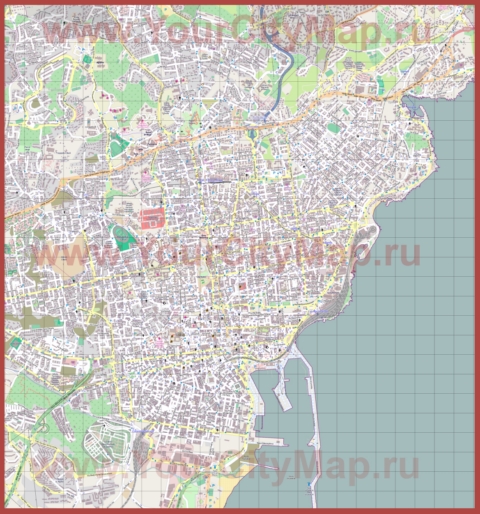 Подробная карта города Катания