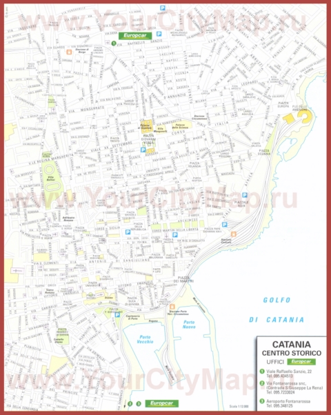 Туристическая карта Катании