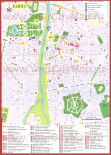 Туристическая карта Пармы с достопримечательностями