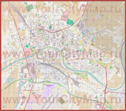 Подробная карта города Пиза