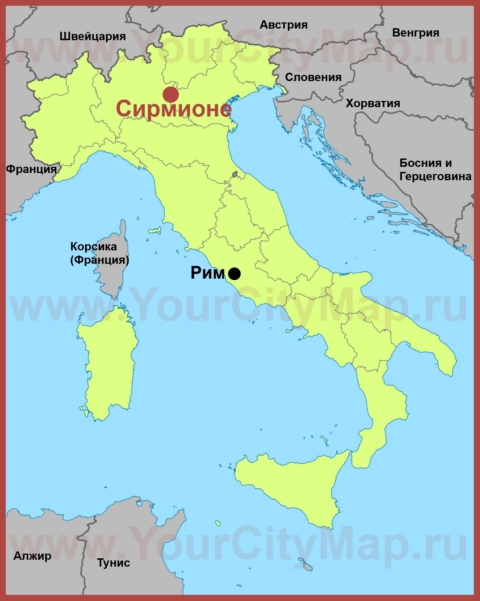 Сирмионе на карте Италии