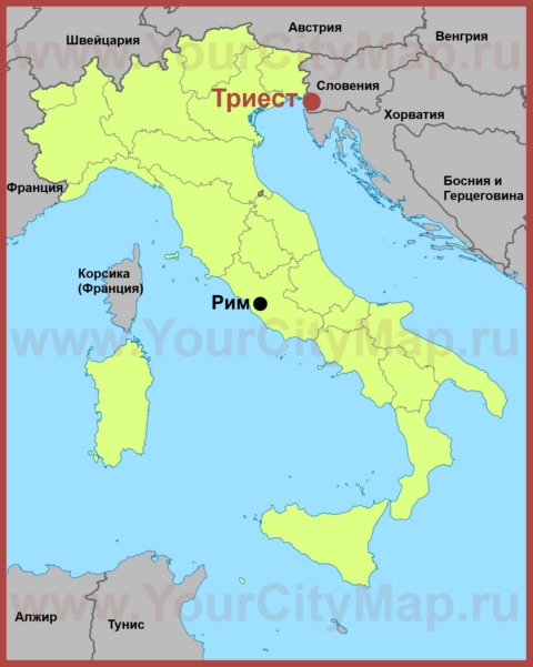 Триест на карте Италии