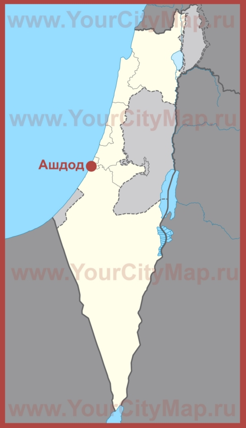 Ашдод на карте Израиля