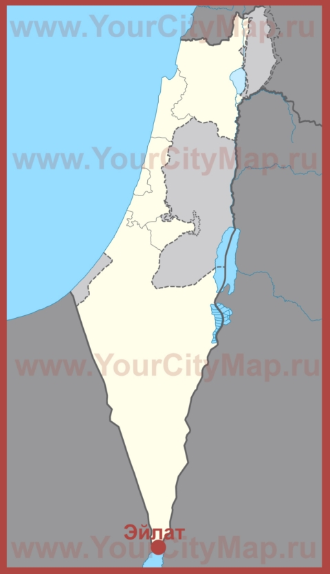 Эйлат на карте Израиля