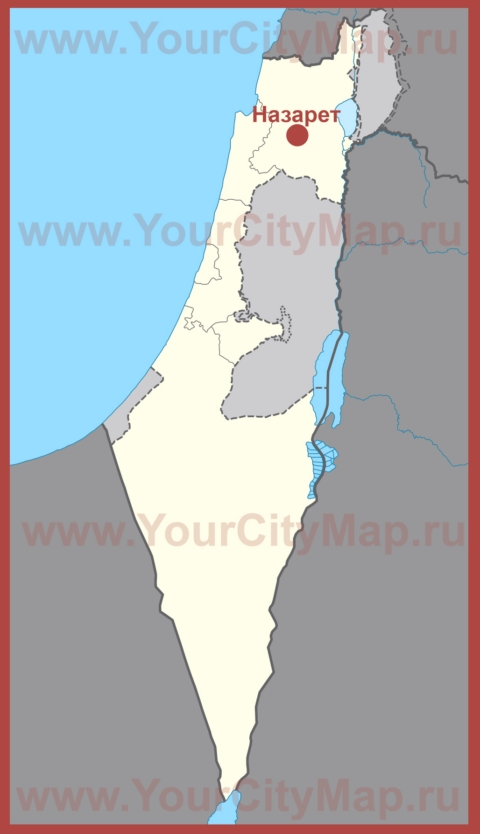 Назарет на карте Израиля