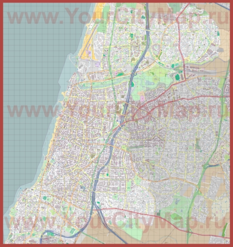 Подробная карта города Тель-Авив