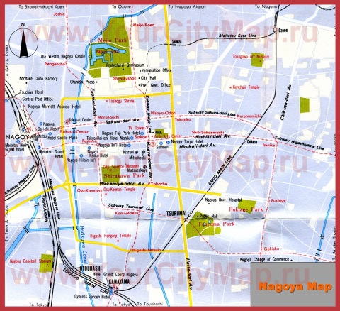 Карта города Нагоя