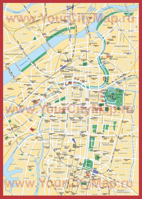 Карта города Осака