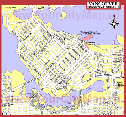 Карта города Ванкувер