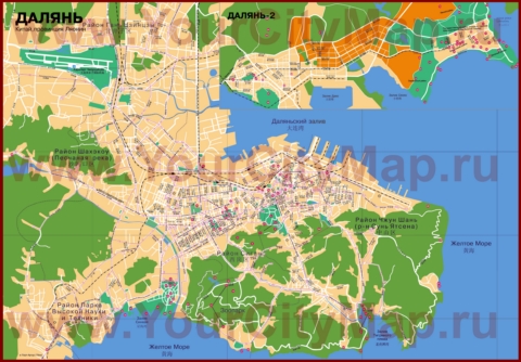 Подробная карта города Далянь