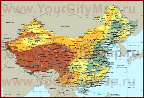 Города Китая на карте