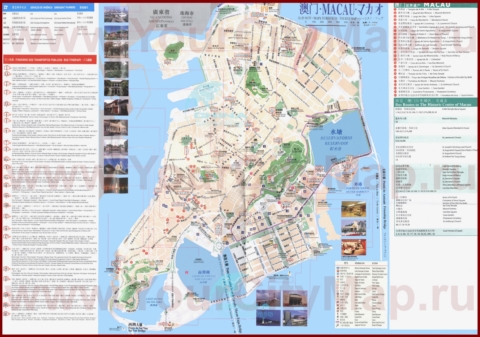 Подробная карта города Макао с достопримечательностями