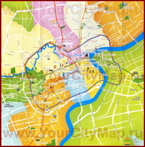 Карта достопримечательностей Шанхая
