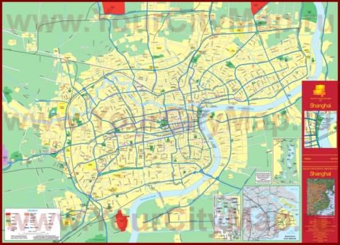 Подробная карта города Шанхай