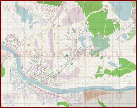 Подробная карта города Даугавпилс с улицами