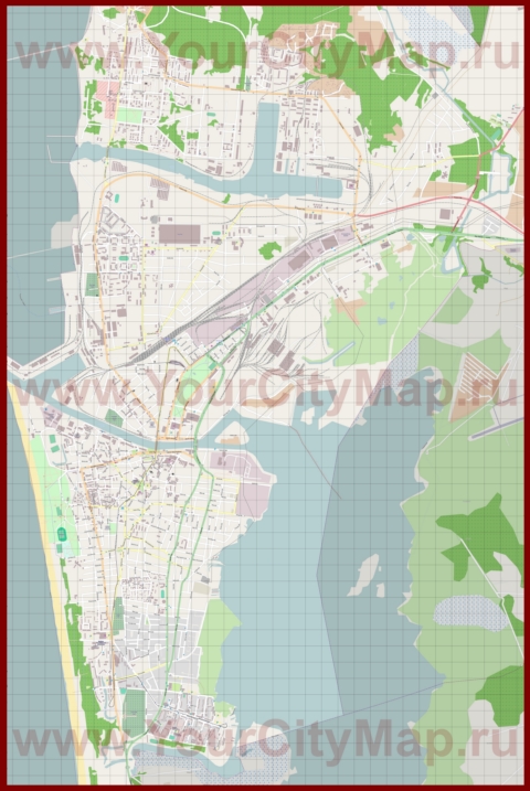 Подробная карта города Лиепая с улицами