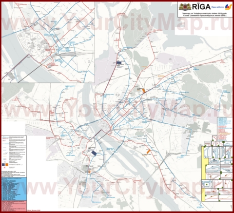 Карта маршрутов транспорта Риги