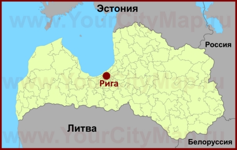 Рига на карте Латвии