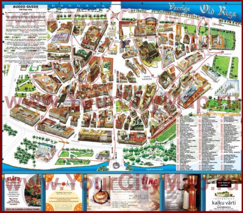 Туристическая карта старого города Риги