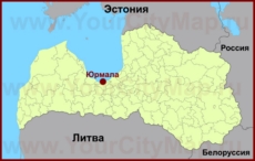 Юрмала на карте Латвии