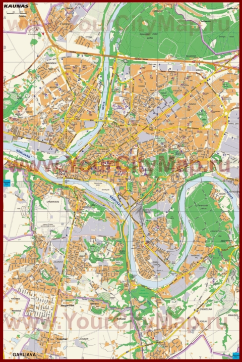 Туристическая карта Каунаса