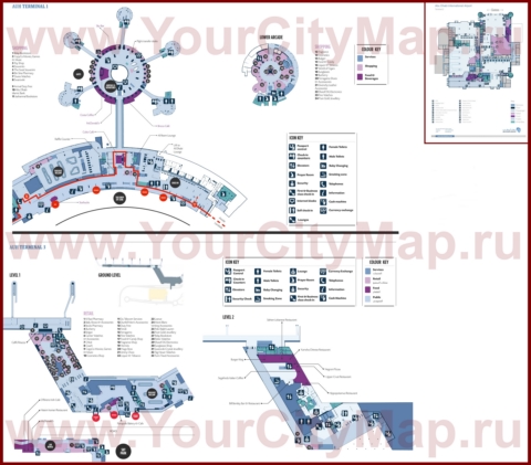 Подробная схема карта аэропорта Абу-Даби