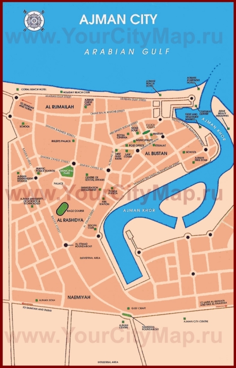 Карта города Аджман