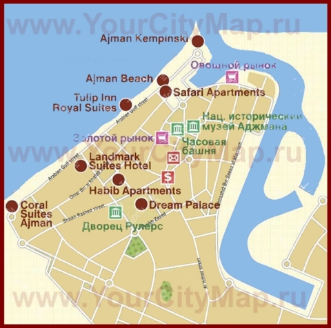 Карта отелей Аджмана