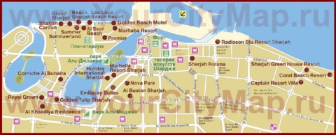 Карта отелей Шарджи