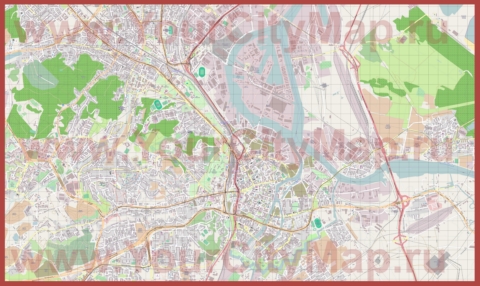 Подробная карта города Гданьск с магазинами
