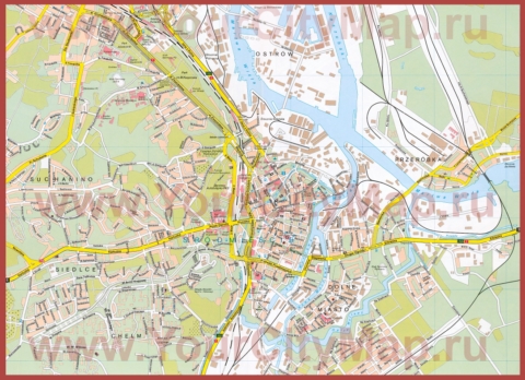 Туристическая карта Гданьска с достопримечательностями
