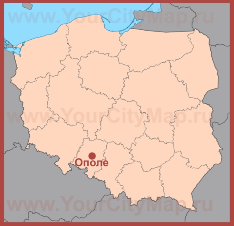 Ополе на карте Польши