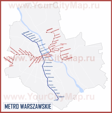 Карта метро Варшавы