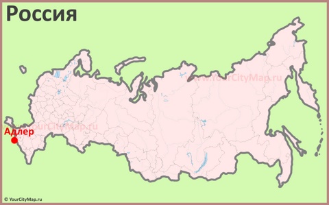 Адлер на карте России