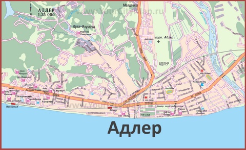 Карта дорог Адлера