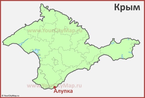 Алупка на карте Крыма